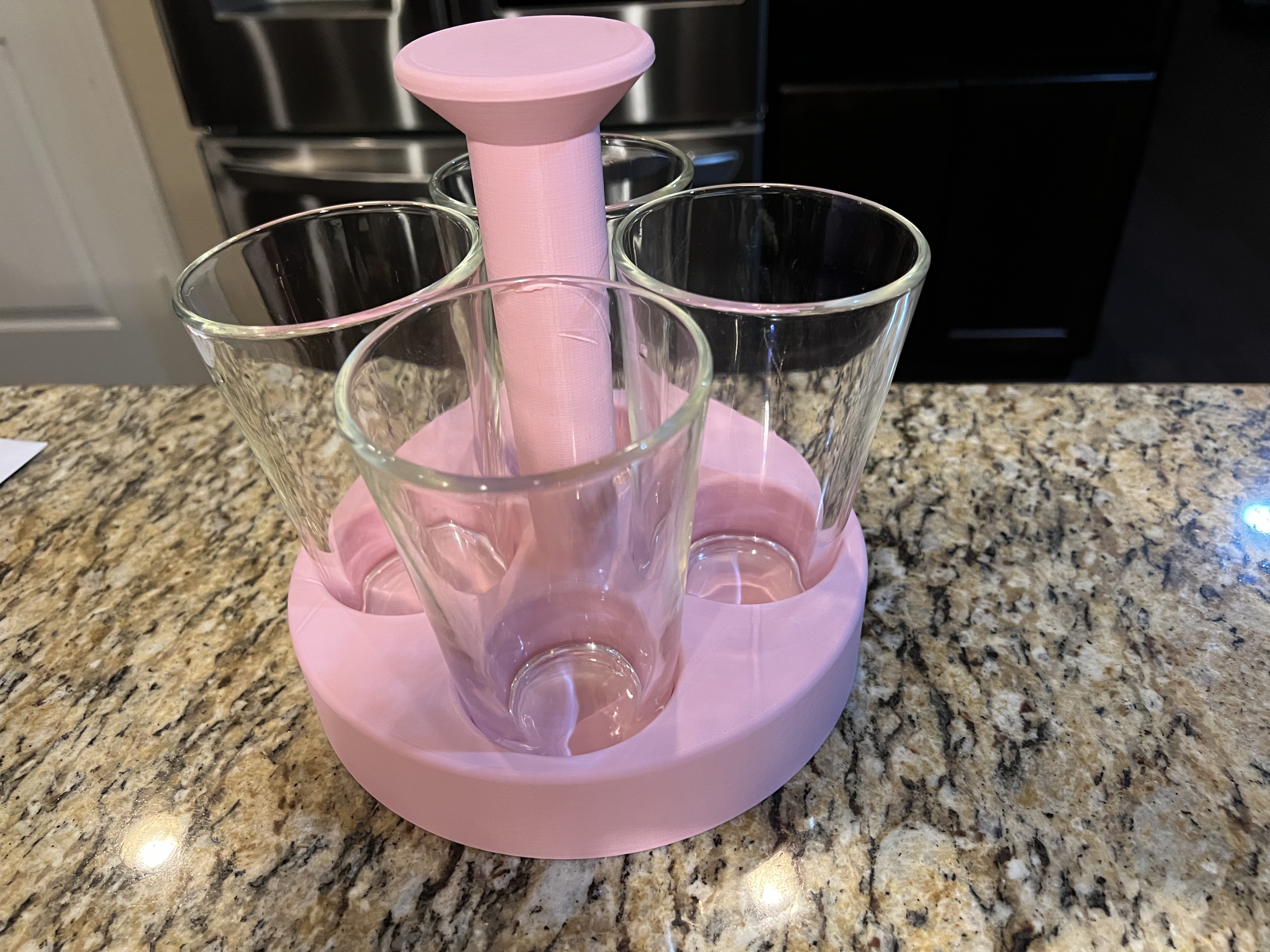 Photograph of functional 3D printed cup holder from the front